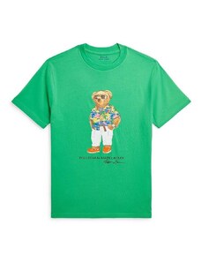 Otroška bombažna kratka majica Polo Ralph Lauren zelena barva