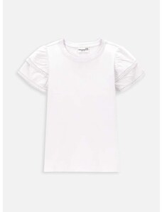 Otroška kratka majica Coccodrillo bela barva