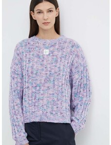 Volnen pulover American Vintage PULL ML COL ROND ženski, vijolična barva, POY18AE24