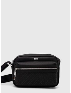 Usnjena torbica za okoli pasu BOSS črna barva, 50516765