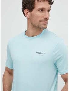 Bombažna kratka majica Armani Exchange moški, vijolična barva
