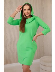 Kesi Dress with hood and pockets light green
