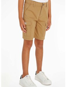 Otroške kratke hlače Tommy Hilfiger rjava barva