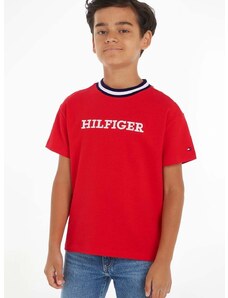 Otroška kratka majica Tommy Hilfiger rdeča barva