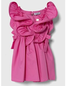 Otroška bombažna obleka Pinko Up roza barva
