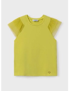 Otroška bombažna kratka majica Mayoral rumena barva