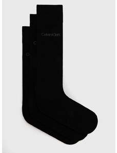 Nogavice Calvin Klein 3-pack moške, črna barva, 701226674
