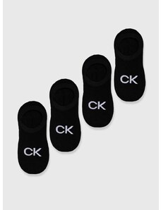 Nogavice Calvin Klein 4-pack ženske, črna barva, 701220509