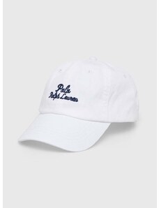 Bombažna bejzbolska kapa Polo Ralph Lauren bela barva, 211949924
