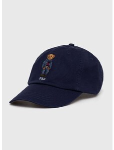Bombažna bejzbolska kapa Polo Ralph Lauren mornarsko modra barva, 211949925