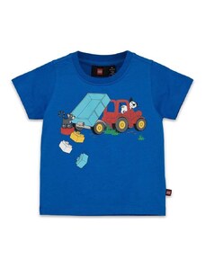 Otroška bombažna kratka majica Lego mornarsko modra barva