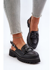 Kesi Women's Flat Heeled Sandals with Trim Black D&A