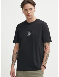 Bombažna kratka majica Marc O'Polo moška, črna barva, 423201251070