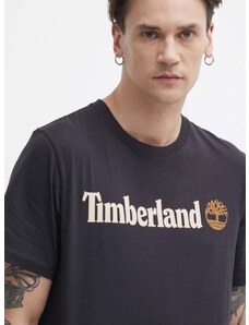 Bombažna kratka majica Timberland moška, črna barva, TB0A5UPQ0011