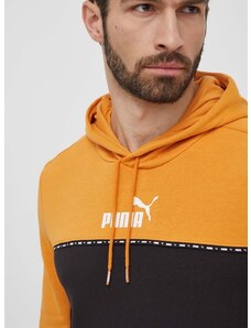Pulover Puma moški, oranžna barva, s kapuco, 675173