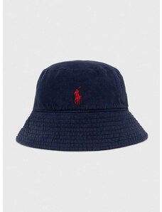 Lanen klobuk Polo Ralph Lauren mornarsko modra barva, 455938465