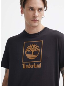 Bombažna kratka majica Timberland moška, črna barva, TB0A5QSP0011