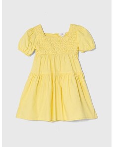 Otroška bombažna obleka zippy rumena barva
