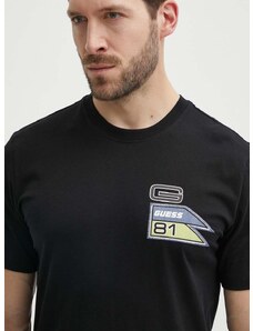 Bombažna kratka majica Guess OZRIC moška, črna barva, Z4GI16 I3Z14