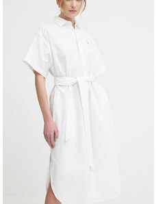 Bombažna obleka Polo Ralph Lauren bela barva, 211935153