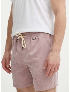 Kratke hlače iz rebrastega žameta Picture Dalvik roza barva, MSH088