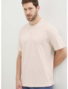 Bombažna kratka majica adidas moške, roza barva, IR9115