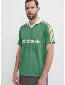 Polo adidas Originals moški, zelena barva, IR9381