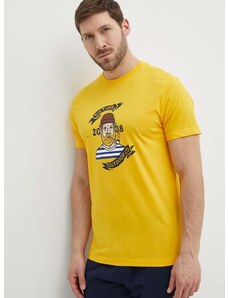 Bombažna kratka majica Picture Chuchie moška, rumena barva, MTS1140