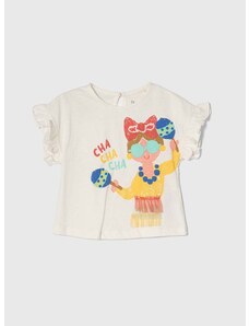 Otroška bombažna majica zippy bela barva