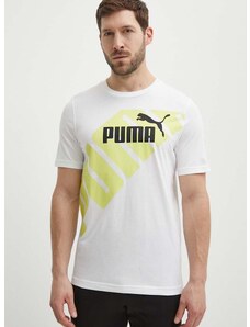 Bombažna kratka majica Puma POWER moška, bela barva, 678960