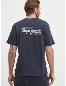 Bombažna kratka majica Pepe Jeans SINGLE CLIFORD moška, mornarsko modra barva, PM509367