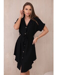 Kesi Viscose dress with a tie at the waist black