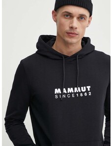 Pulover od trenirke Mammut črna barva, s kapuco