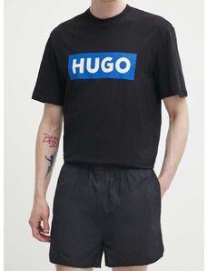 Kratke hlače HUGO moške, črna barva, 50511160