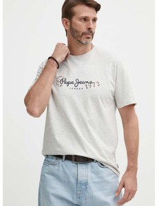 Kratka majica Pepe Jeans CAMILLE moška, siva barva, PM509373