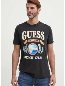 Bombažna kratka majica Guess moška, črna barva, M4GI57 K9RM1