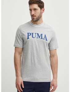 Bombažna kratka majica Puma SQUAD moška, siva barva, 678967
