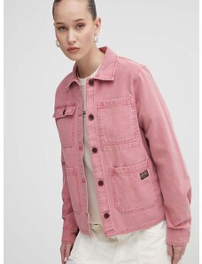 Bombažna jakna Superdry roza barva