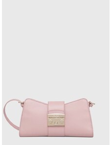 Usnjena torbica Furla roza barva
