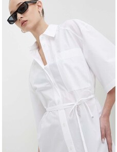 Bombažna srajca HUGO ženska, bela barva, 50512828