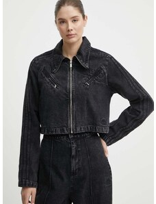 Jeans jakna adidas Originals ženska, črna barva, IT7263