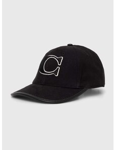 Bombažna bejzbolska kapa Coach črna barva