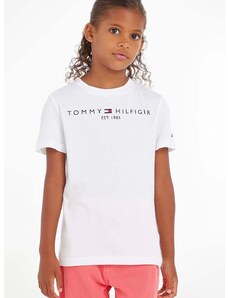Otroški bombažen t-shirt Tommy Hilfiger bela barva