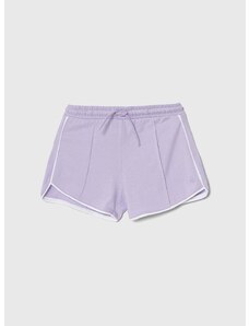 Otroške bombažne kratke hlače United Colors of Benetton vijolična barva