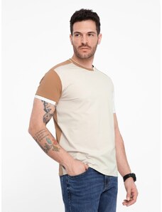 Ombre Clothing Atraktivna rjava majica V1 TSCT-0176