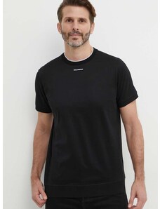 Bombažna kratka majica Karl Lagerfeld moška, črna barva, 542200.755002