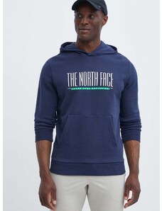 Bombažen pulover The North Face moški, mornarsko modra barva, s kapuco, NF0A87E58K21