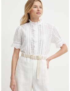 Bombažna srajca Polo Ralph Lauren ženska, bela barva, 211935147