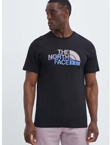 Bombažna kratka majica The North Face moška, črna barva, NF0A87NTJK31