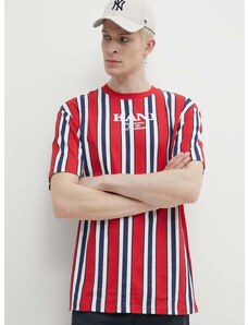 Bombažna kratka majica Karl Kani moški, rdeča barva